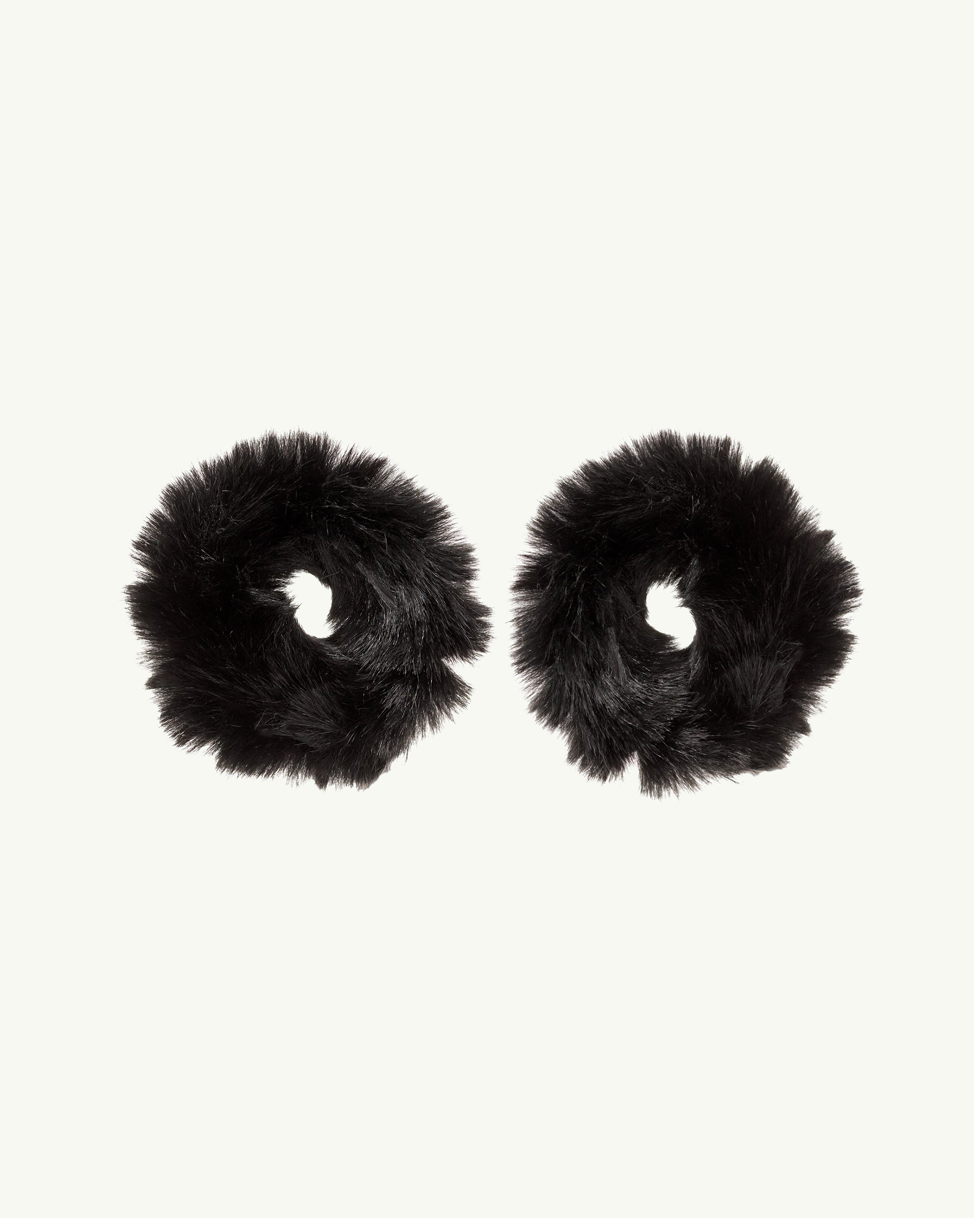 Emi Jay - Set of 2 Faux Mink Scrunchies - 2 Black Onyx