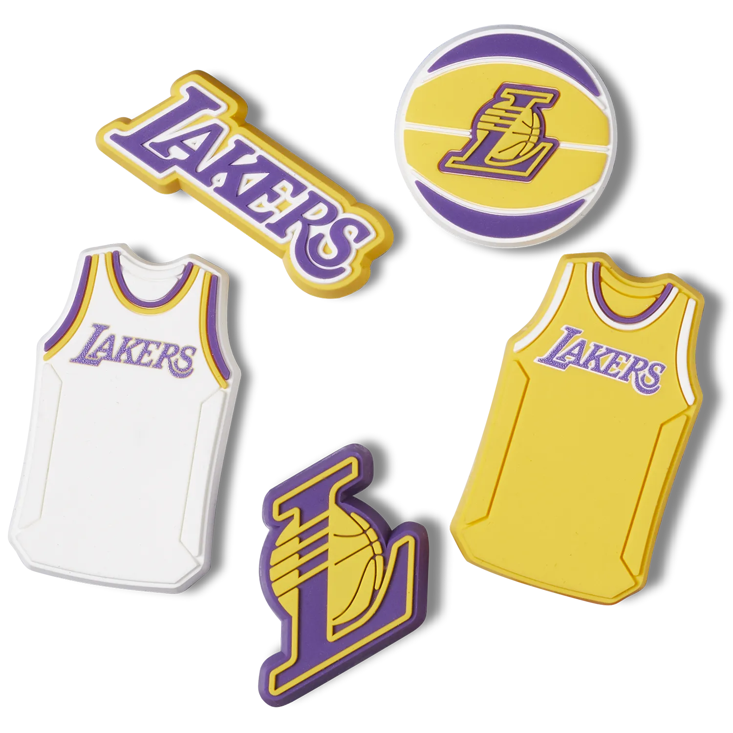 Crocs Nba Los Angeles Lakers 5 Pack Jibbitz - Unisex Sport Accessoires