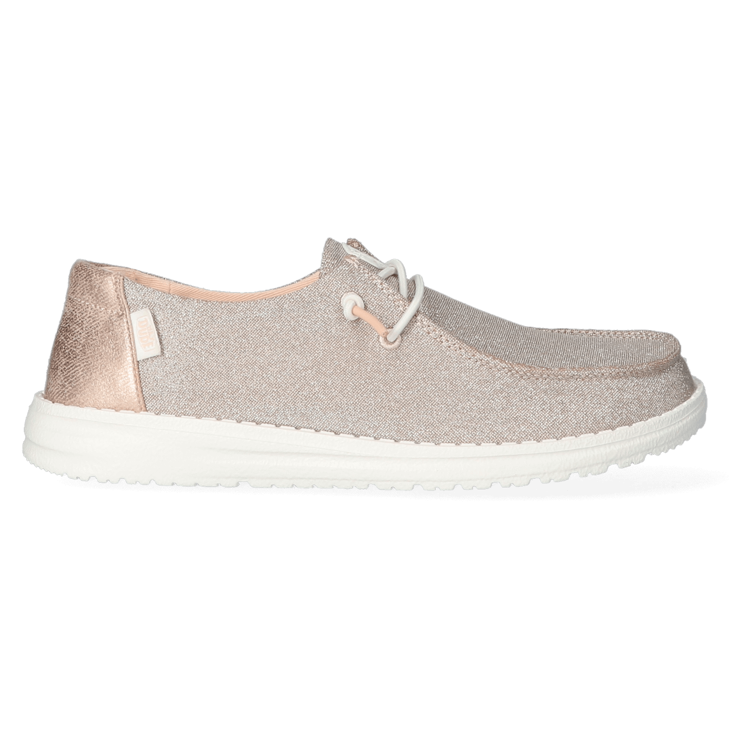 HEYDUDE Instappers Dames Wendy Metallic Sparkle Roze Textiel