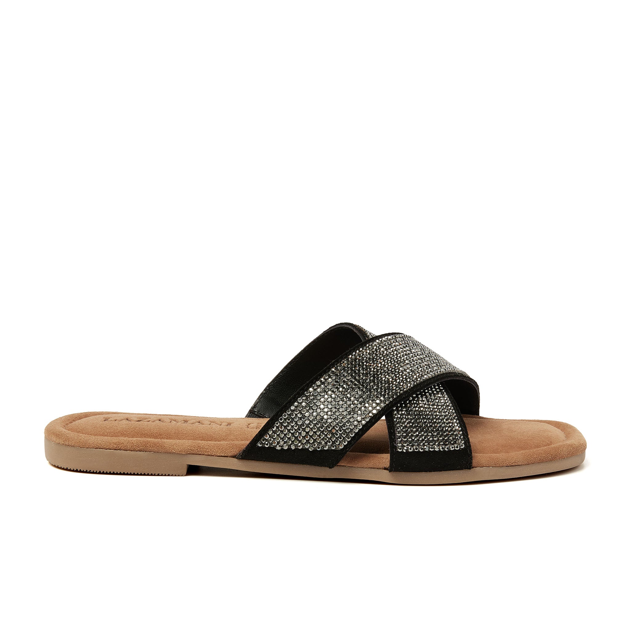 Lazamani Lexi Suede Dames Slippers Pewter