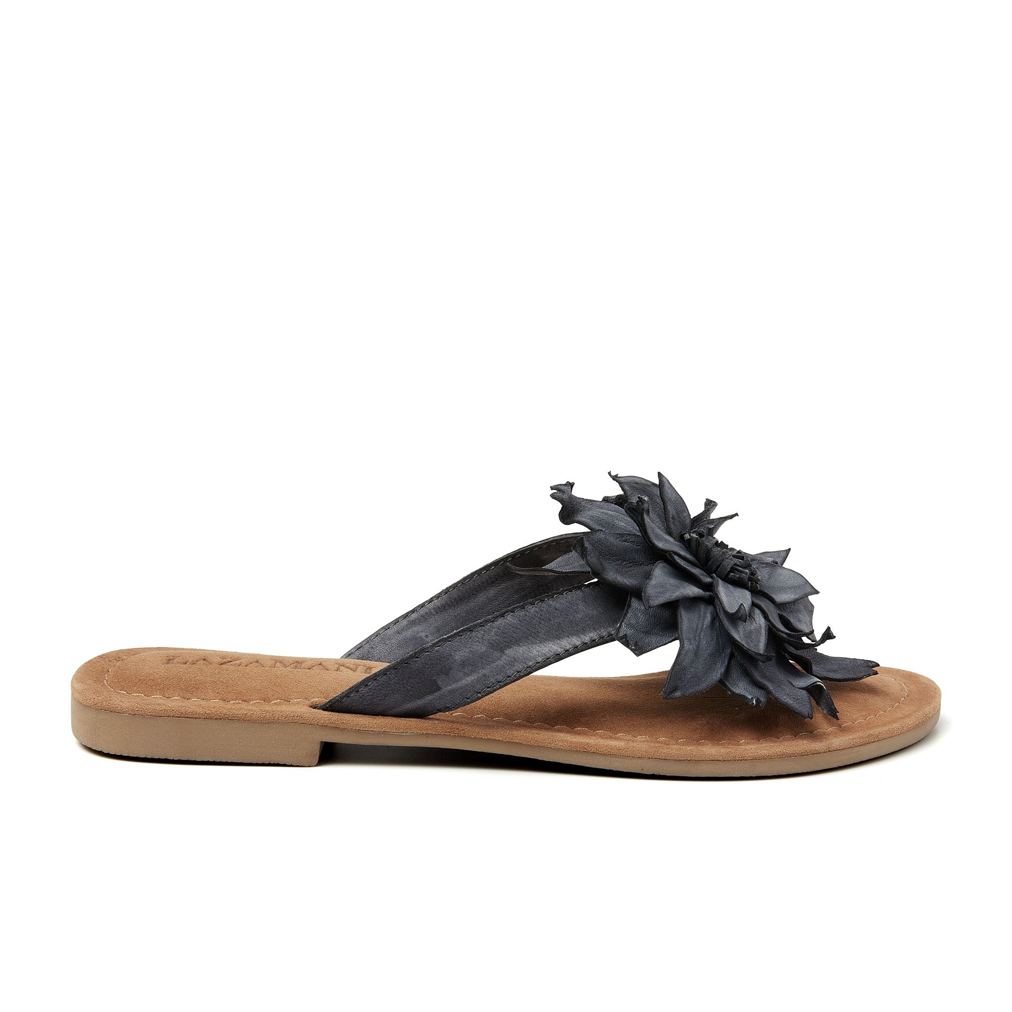 Lazamani Slippers Dames Daisy Zwart 37 Leer