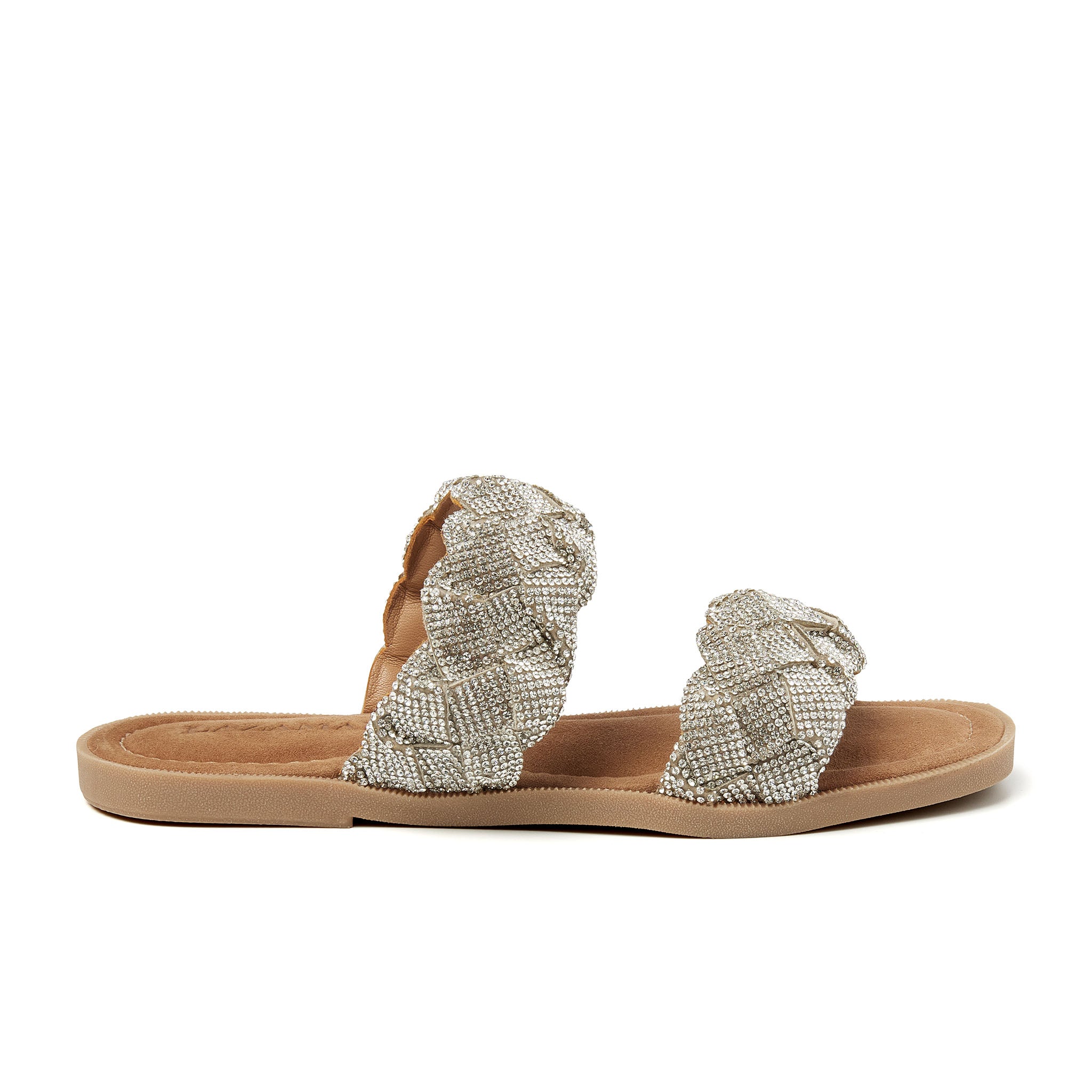 Lazamani Slippers Dames Estelle Zilver Strass