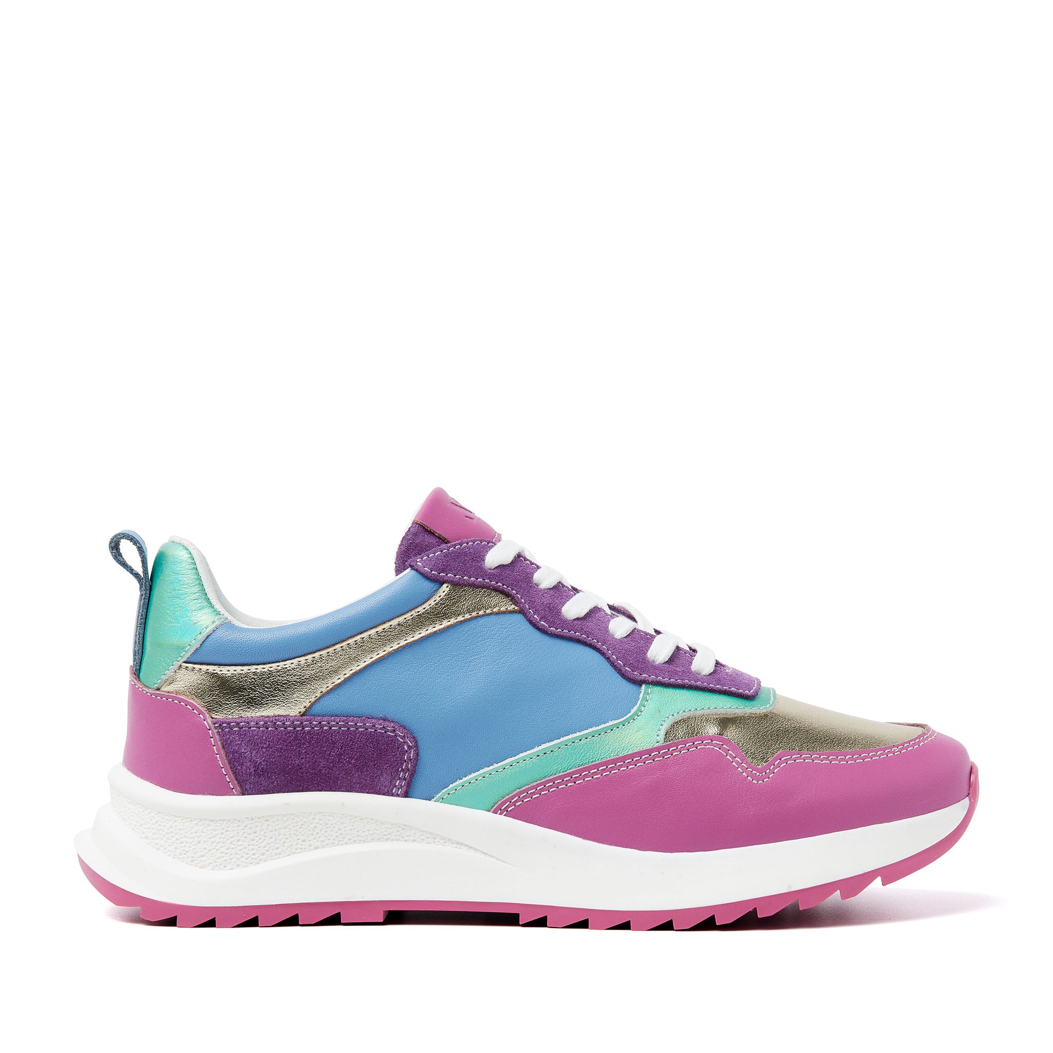 Lazamani Valencia Leren Dames Sneakers Fuxia