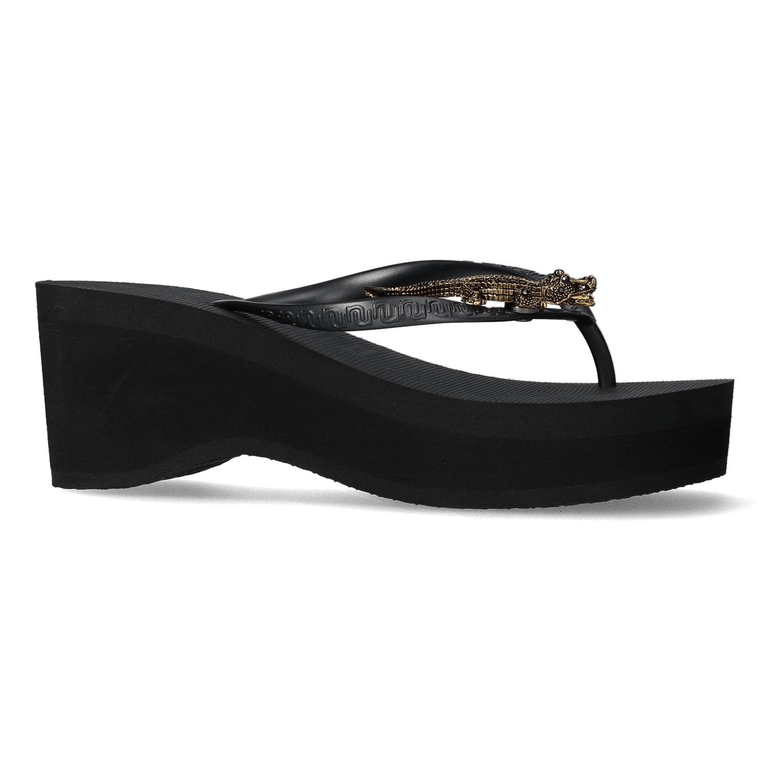 Uzurii Black Crocodile Switch High Heel Dames Slippers Black | Zwart | Kunststof | Maat 39/40 | 20.038.62