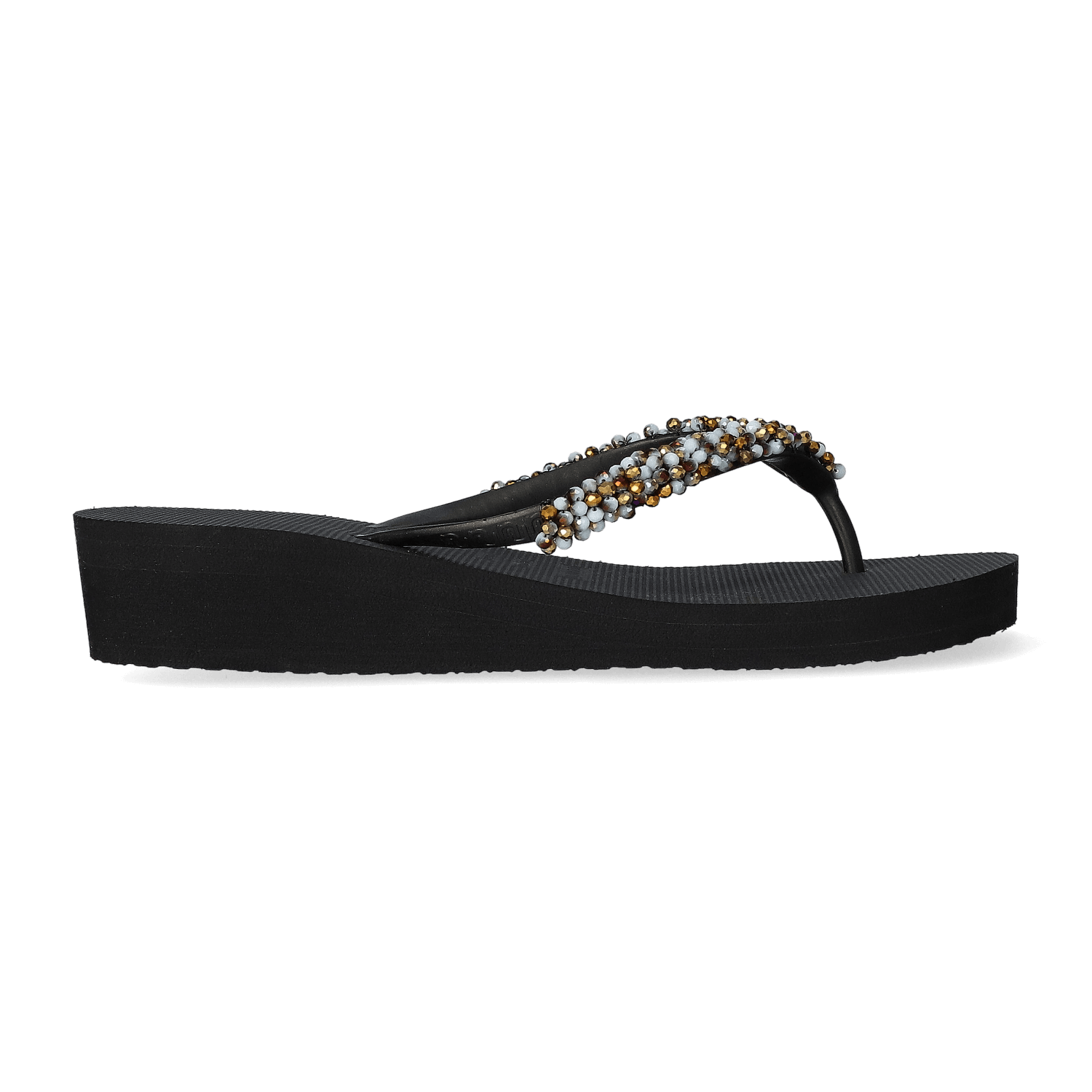 Uzurii Classic Aby Gold Mid Heel Black slippers (26.024.58)