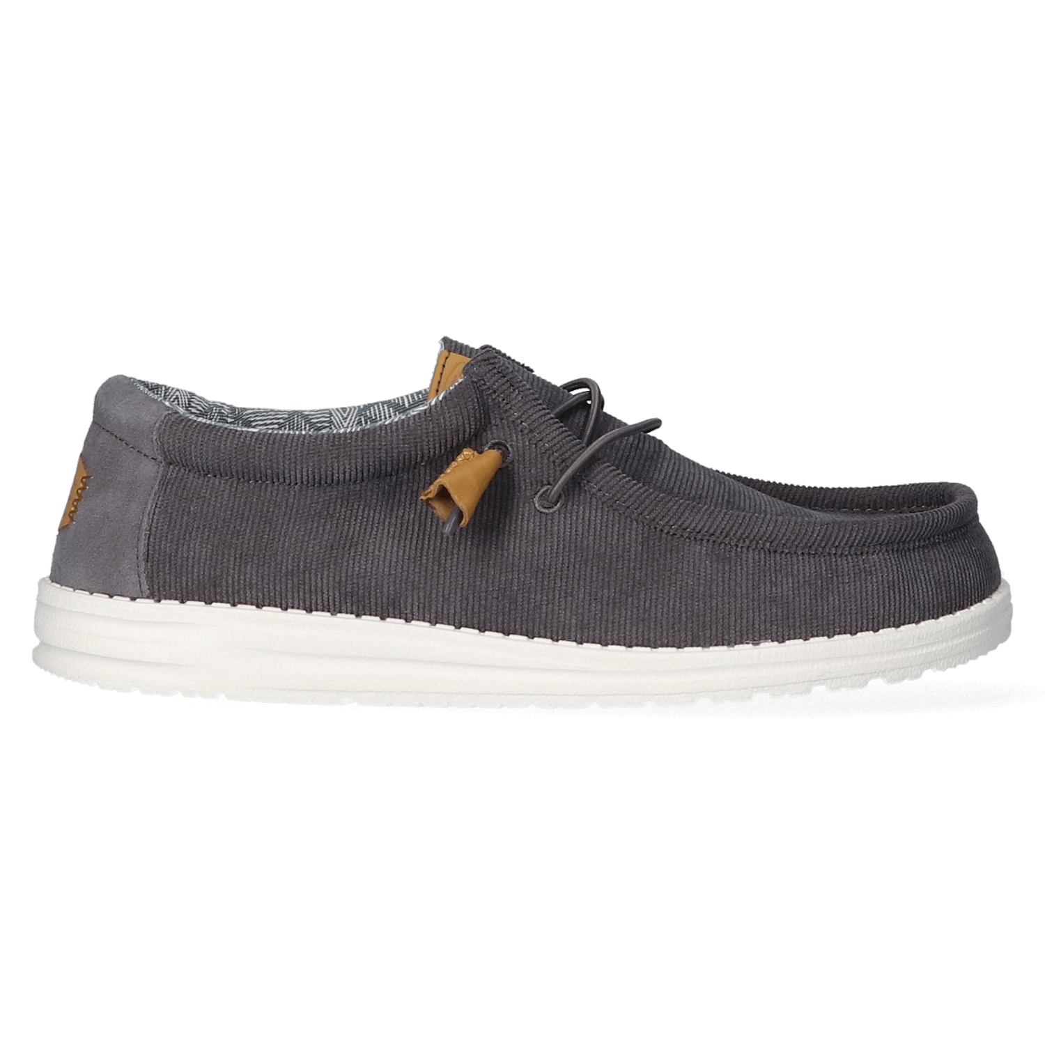 HEYDUDE Wally Corduroy Heren Instappers Charcoal