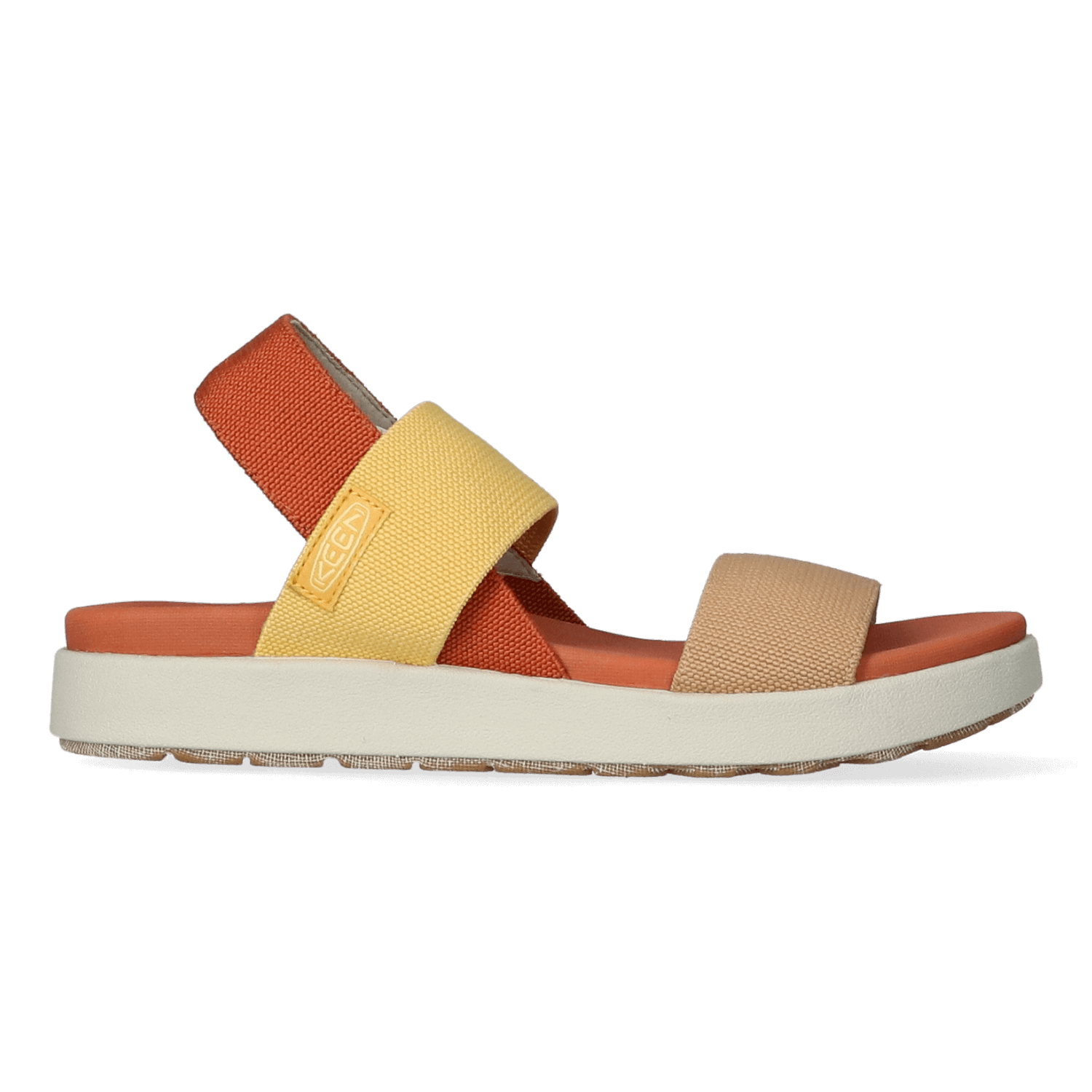 Keen Elle Backstrap Dames Sandalen Fossil Orange/Silver Birch | Oranje | Gerecyclede PET flessen | Maat 40.5 | K1026041