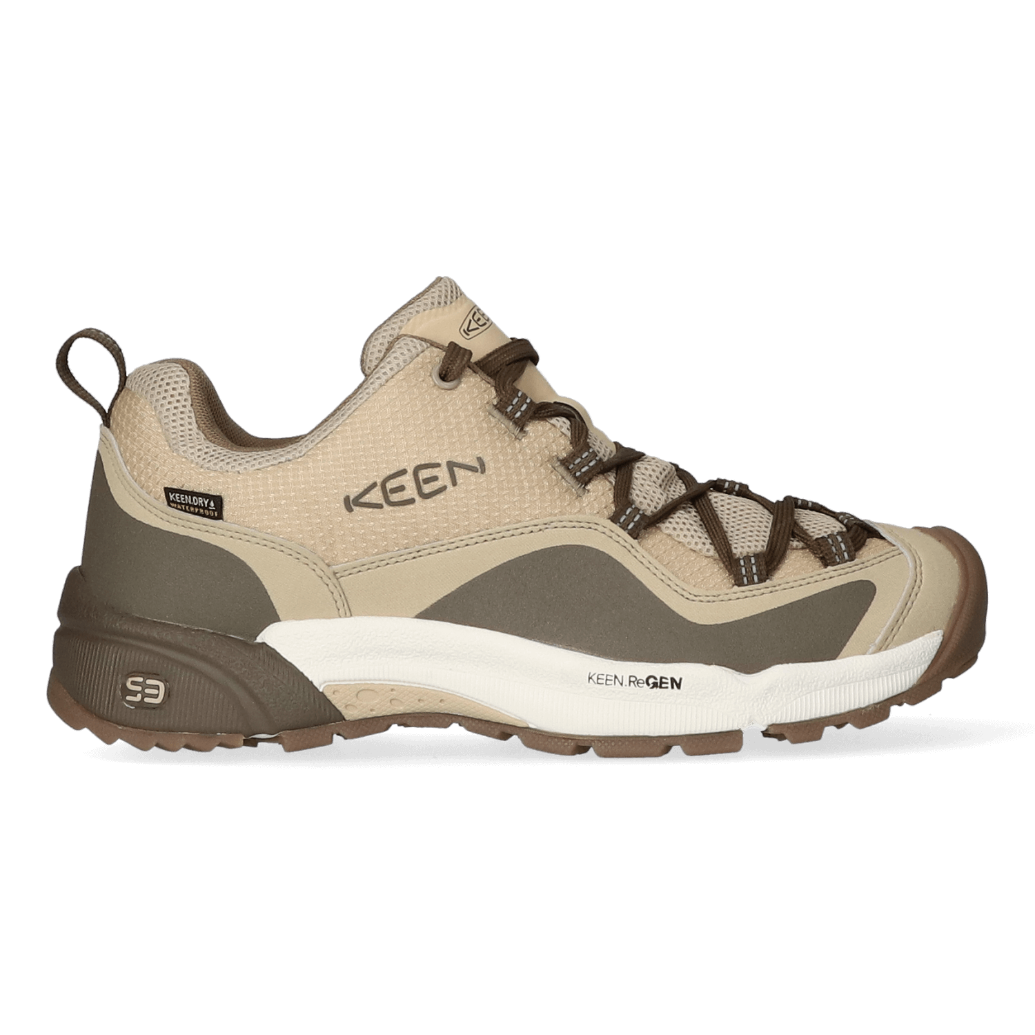 Keen Wasatch Crest Waterproof Dames Wandelschoenen Safari/Timberwolf | Beige | Mesh | Maat 40.5 | K1026196