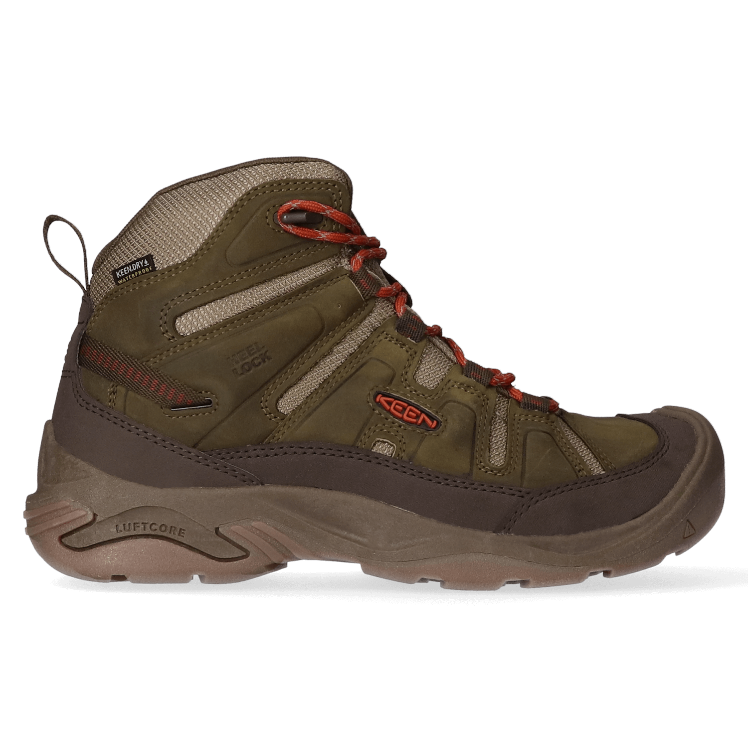 Keen Circadia Mid Heren Wandelschoenen Dark Olive/Potters Clay | Groen | Leer | Maat 47 | K1026766