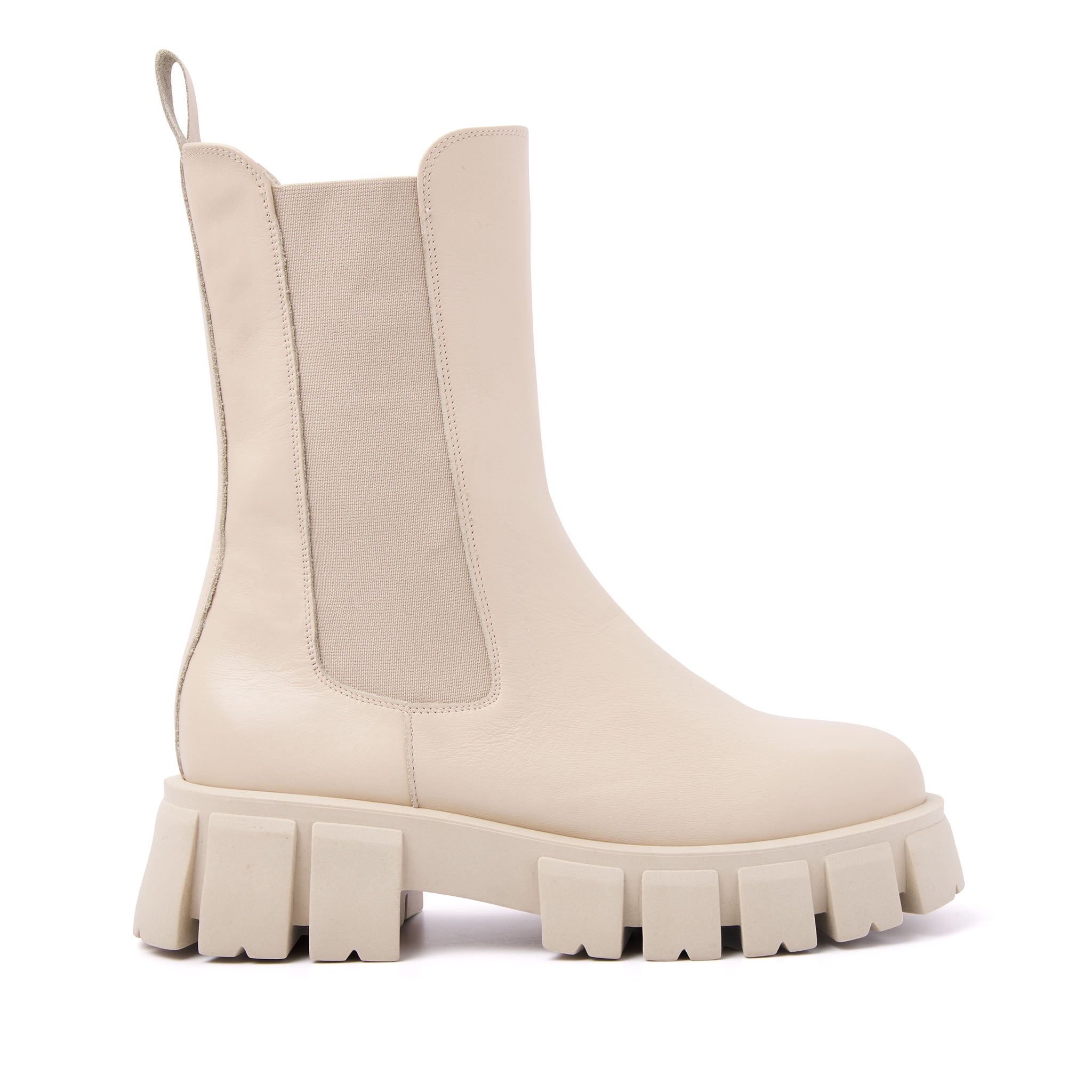 Lazamani Dames Chelsea Boots 55.084 Ecru | Beige | Leer | Maat 41 | LA55084ecru