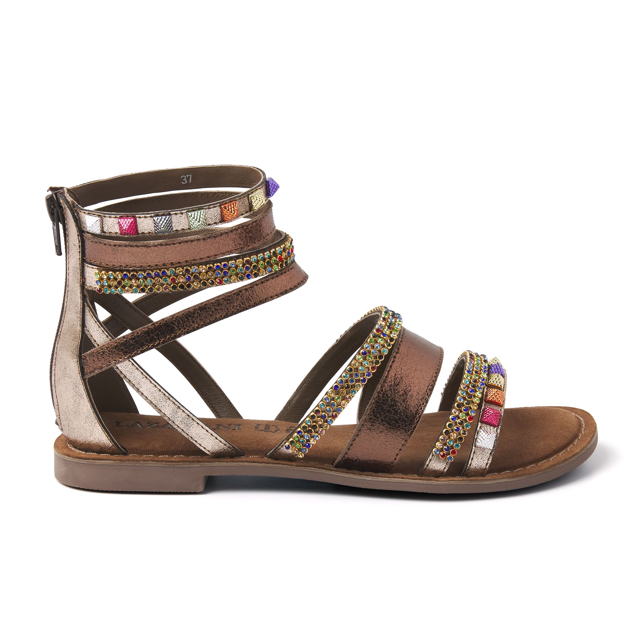 Lazamani Sandalen goud Leer - Dames - Maat 38