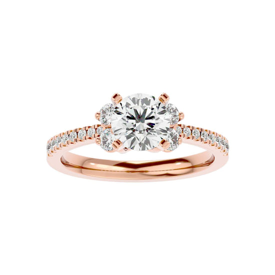 Load image into Gallery viewer, Solitaire Engagement Lab Diamond Ring 18 Karat Rose Gold Alba 69 pointer Lab Diamond Ring Fiona Diamonds
