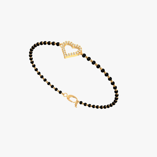 Buy CZ Strand Mangalsutra Bracelet With Gold Chain and Black Beads, Indian  Bridal Bracelet Nazaria Bracelet Diamond Mangalsutra Online in India - Etsy