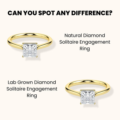 comparision of natural diamond and lab grown diamond solitaire rings