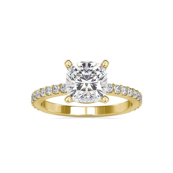 Sophisticate Cushion Solitaire Engagement Lab Diamond Ring