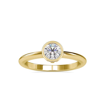 Bezel Round Solitaire Engagement Diamond Ring