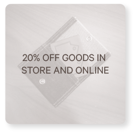 20% off goods in store 