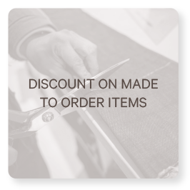 discount on made to order items
