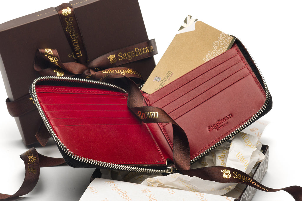 Zip around leather wallet