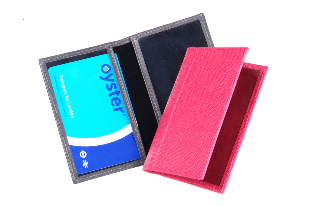 Leather bifold travel card wallet