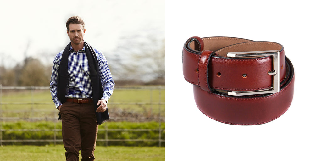 Buy Men Brown Textured Leather Business Casual Belt Online - 683298