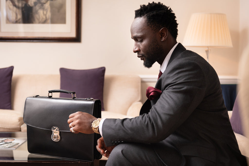 Leather briefcase, Harvard