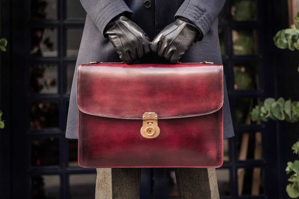 Burnished leather Harvard, burgundy