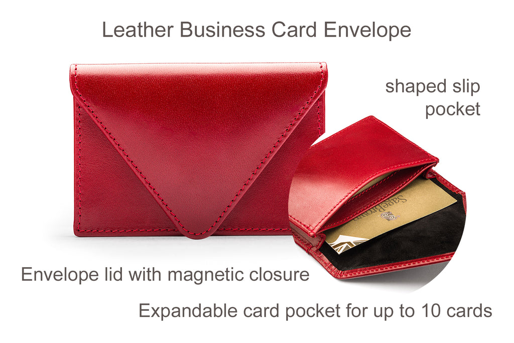 Leather busniess card envelope