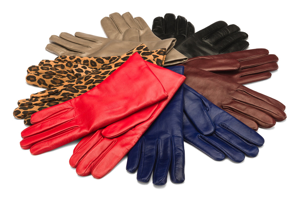 Ladies cashmere lined leather gloves