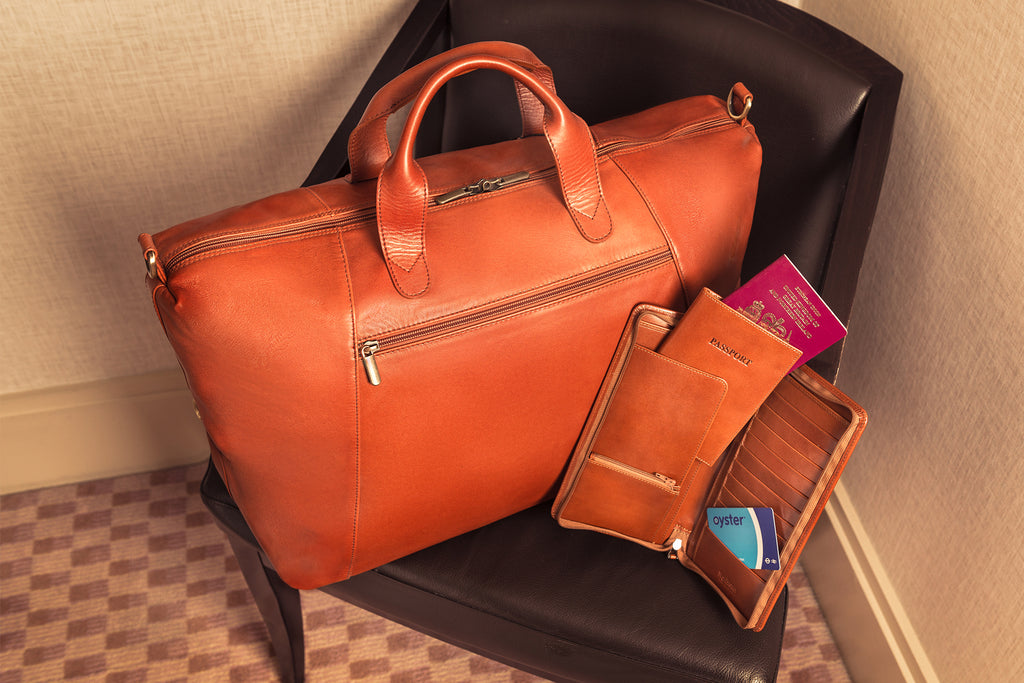 Leather holdall