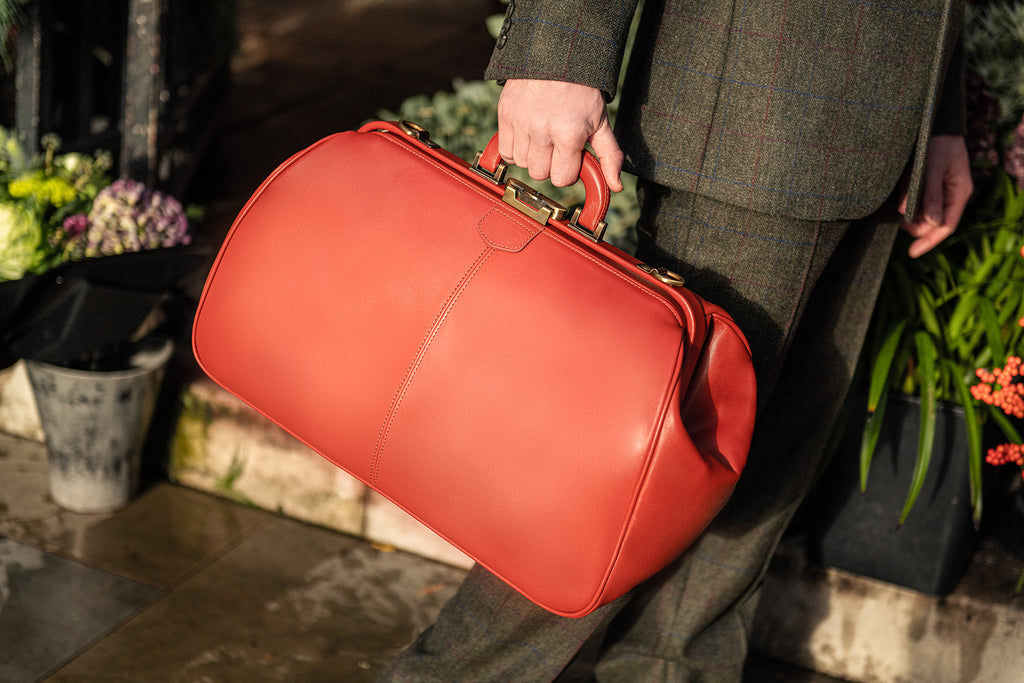 Leather Gladstone bag, tan