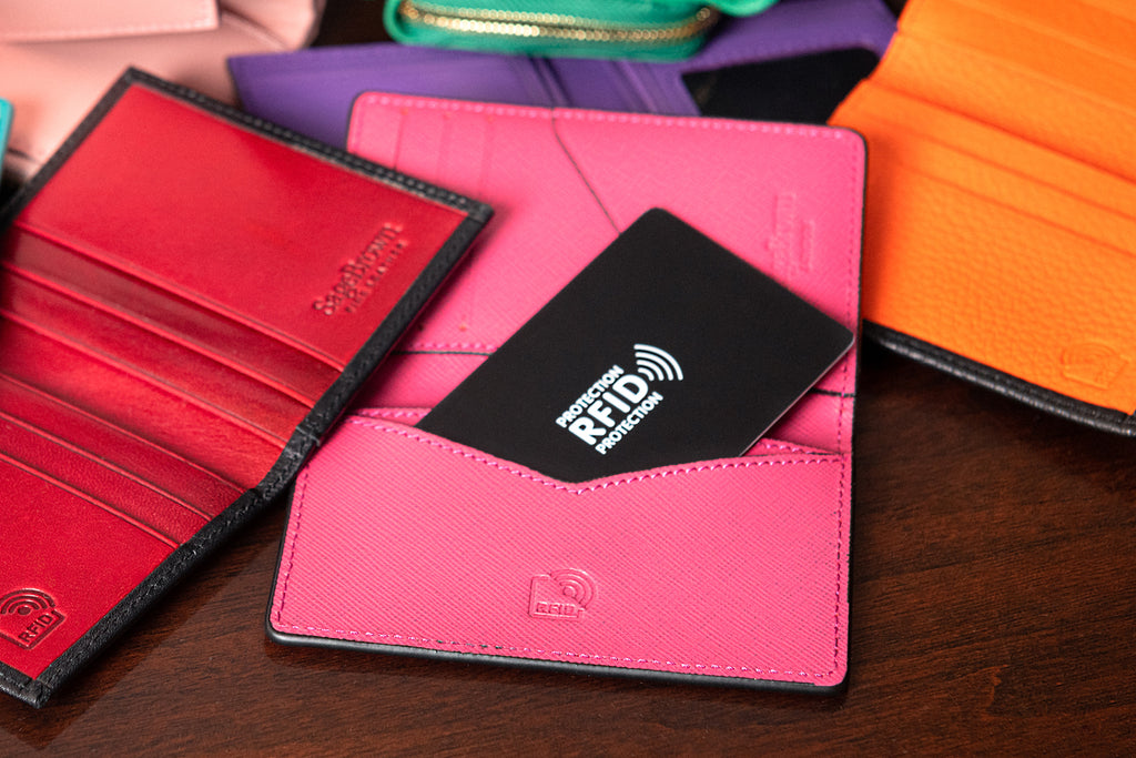 RFID Bifold Credit Card Holder, Pink