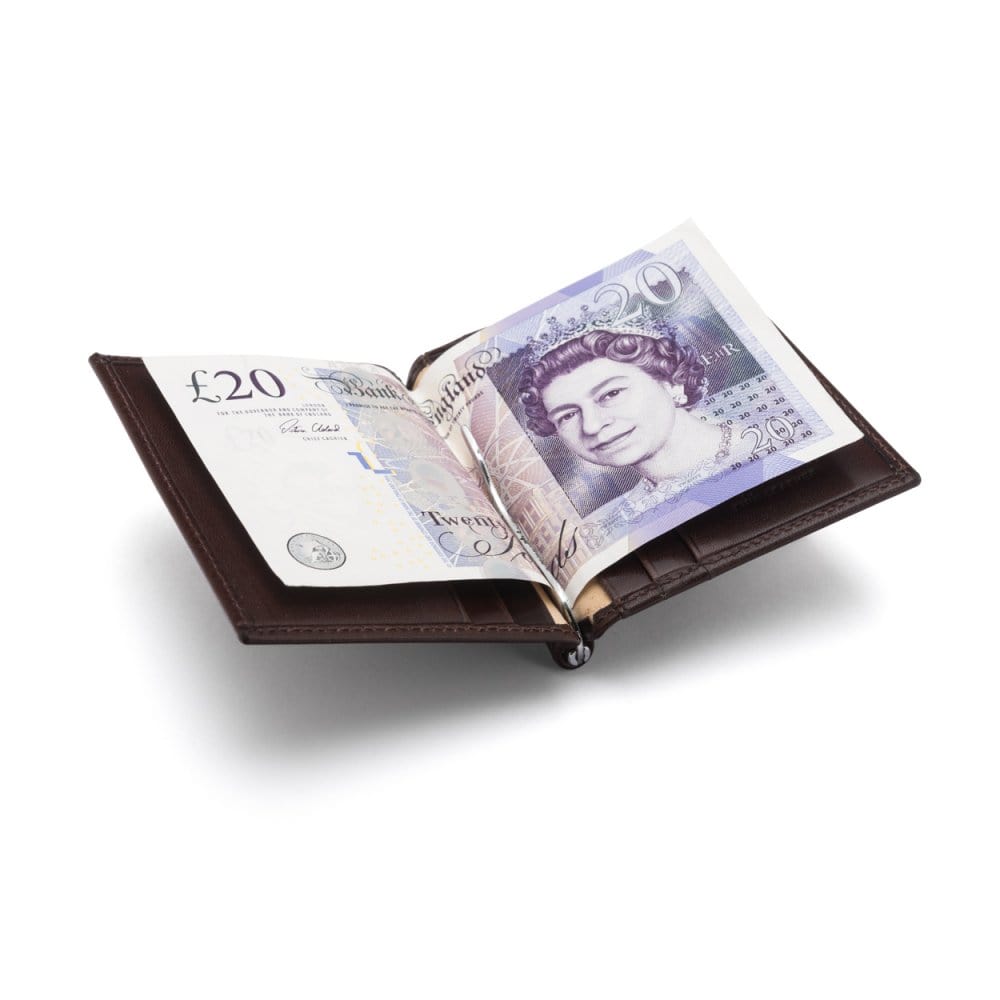 RFID Money Clip Wallet - Brown