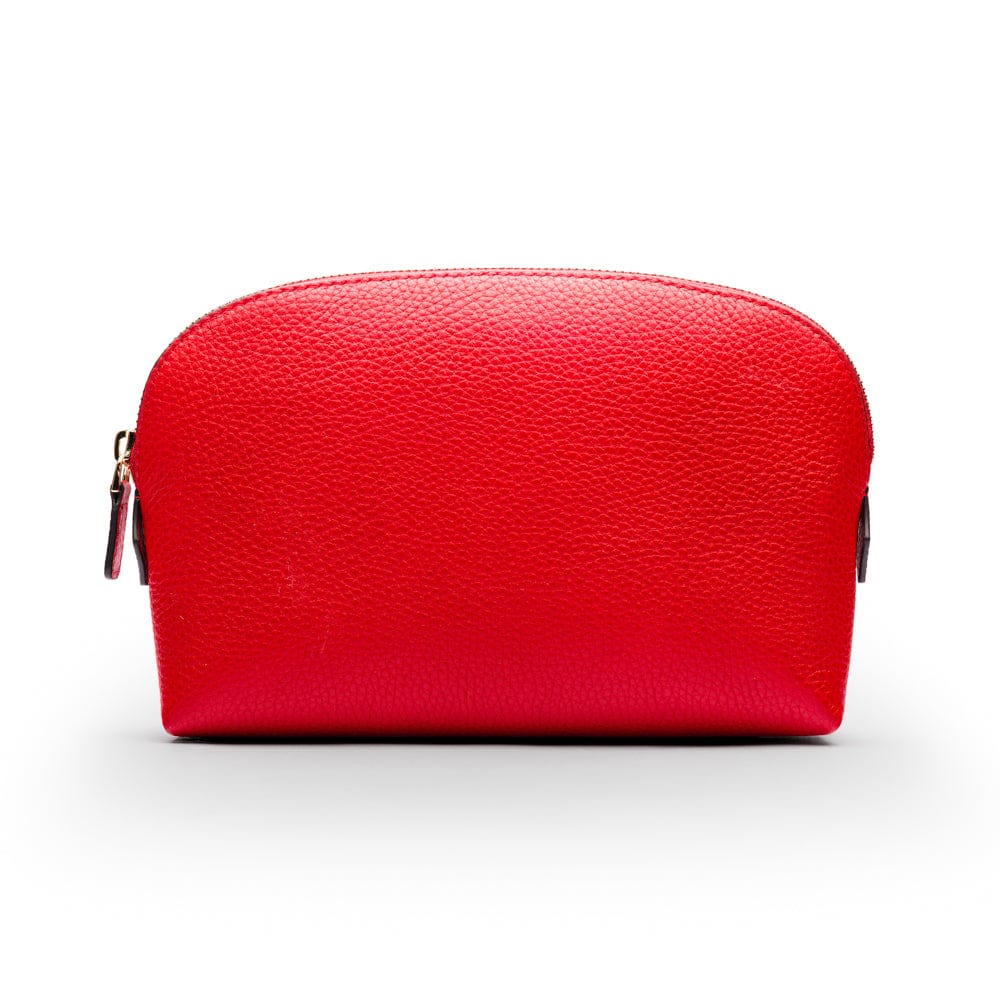 Leather Cosmetic Bag, Red | Makeup Bags | SageBrown