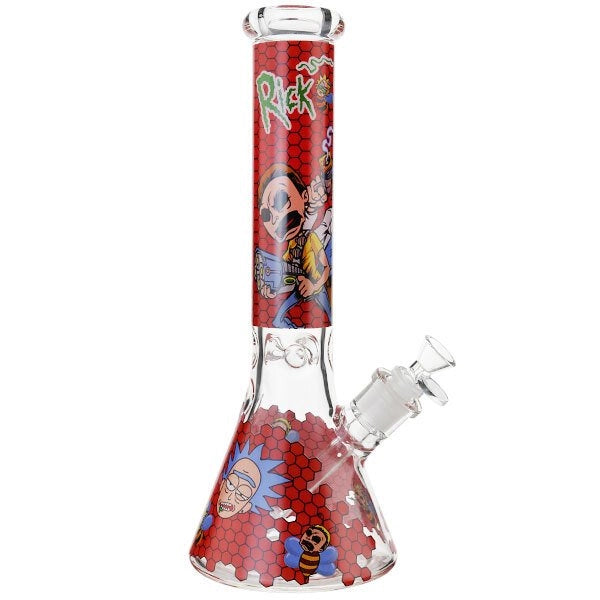 Rick & Morty Honeycomb Glass Beaker waterpourer – Red