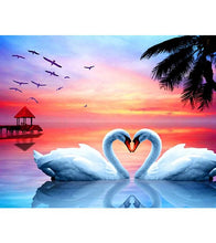 Load image into Gallery viewer, Love Swans Paint with Diamonds - Art Providore