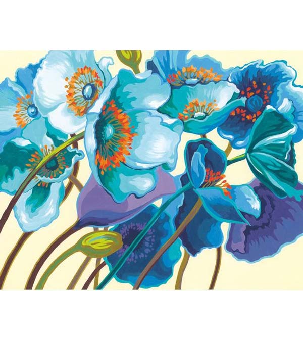 paint by numbers blue flowers
