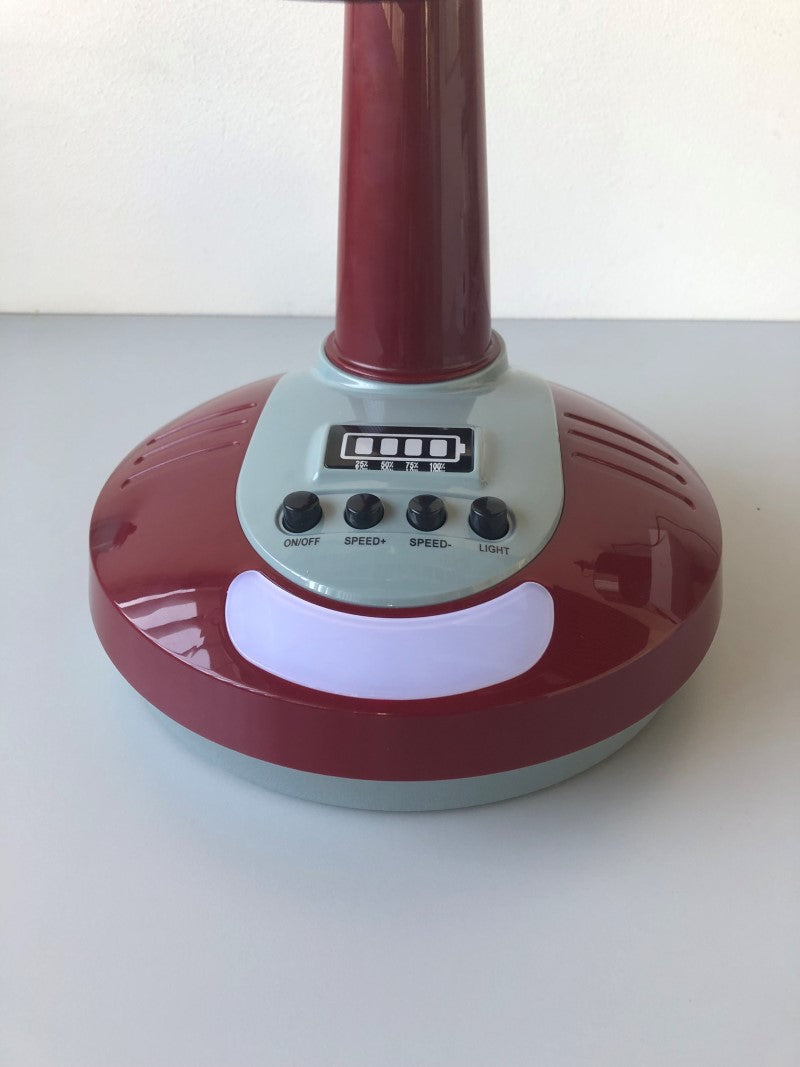 Ventilador Recargable con USB y Luz Led Rojo