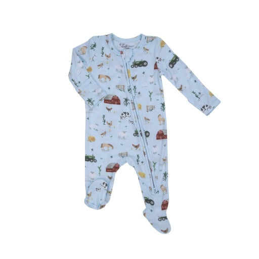 2 Way Zipper Footie, Counting On The Farm – Baby Braithwaite