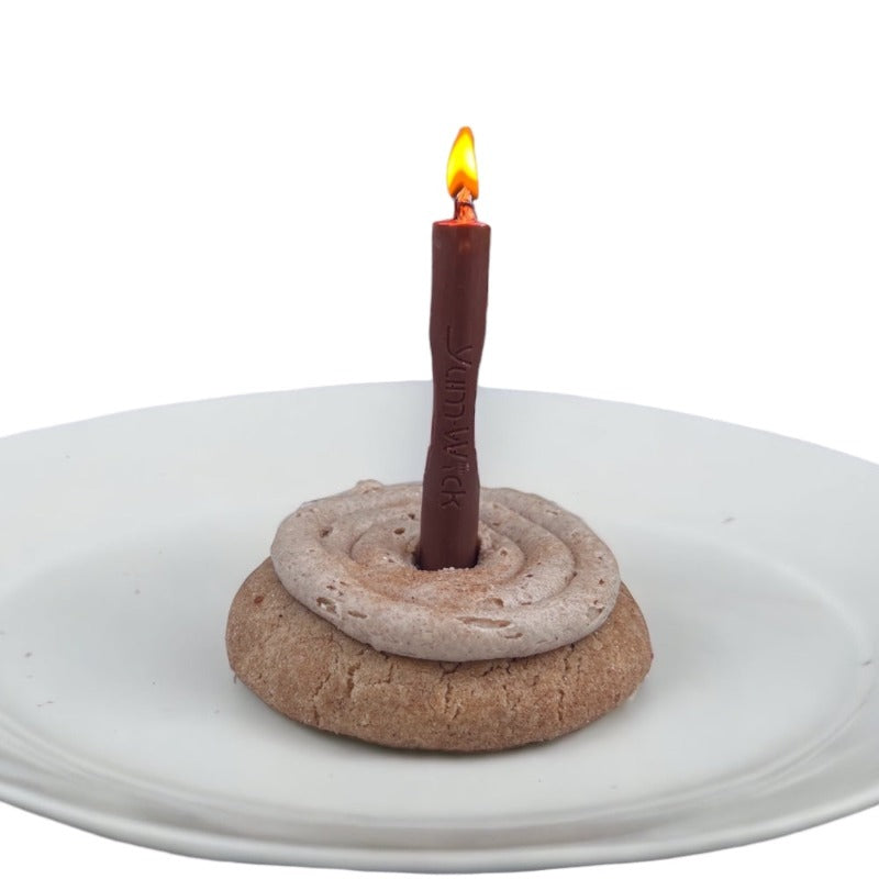 YUM-WICK Chocolate Drizzle-Small- Number 1 Birthday Candle - Divine Dark