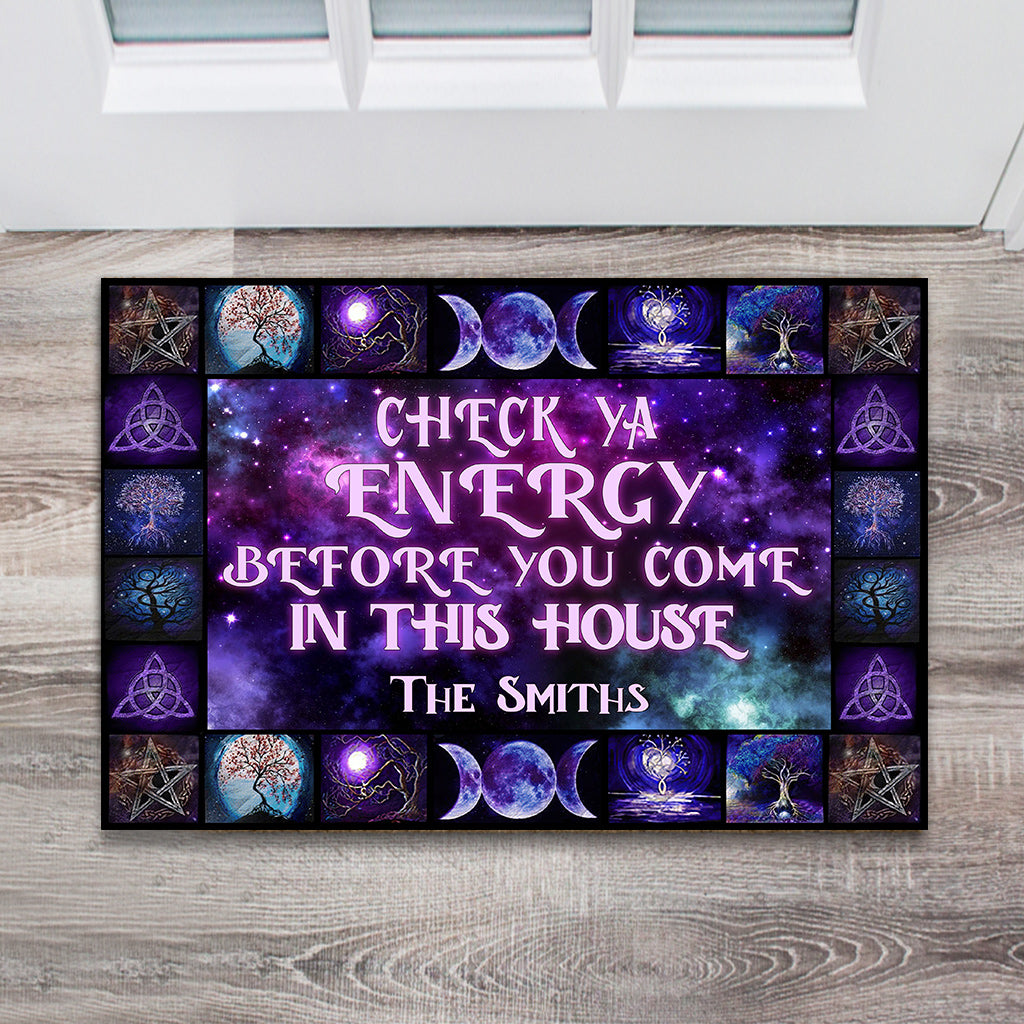 Check Ya Energy - Personalized Witch Doormat