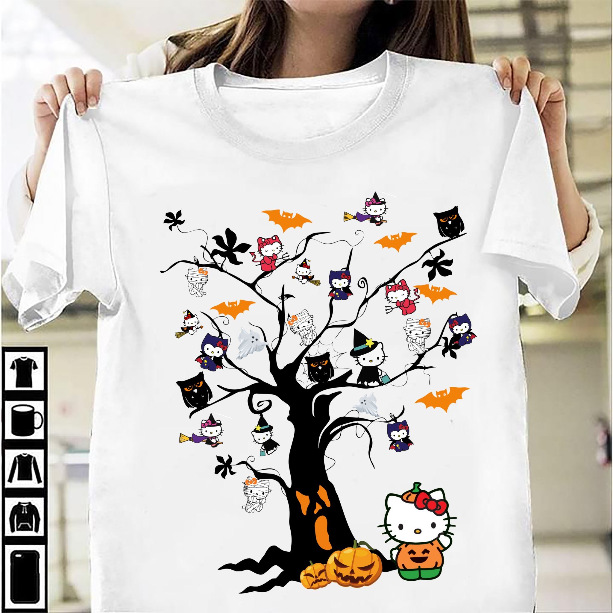 Ready For Halloween White Kitten T-shirt and Hoodie 0823