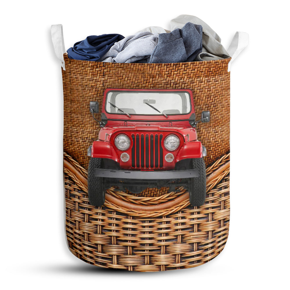 Rattan Teaxture Car Laundry Basket