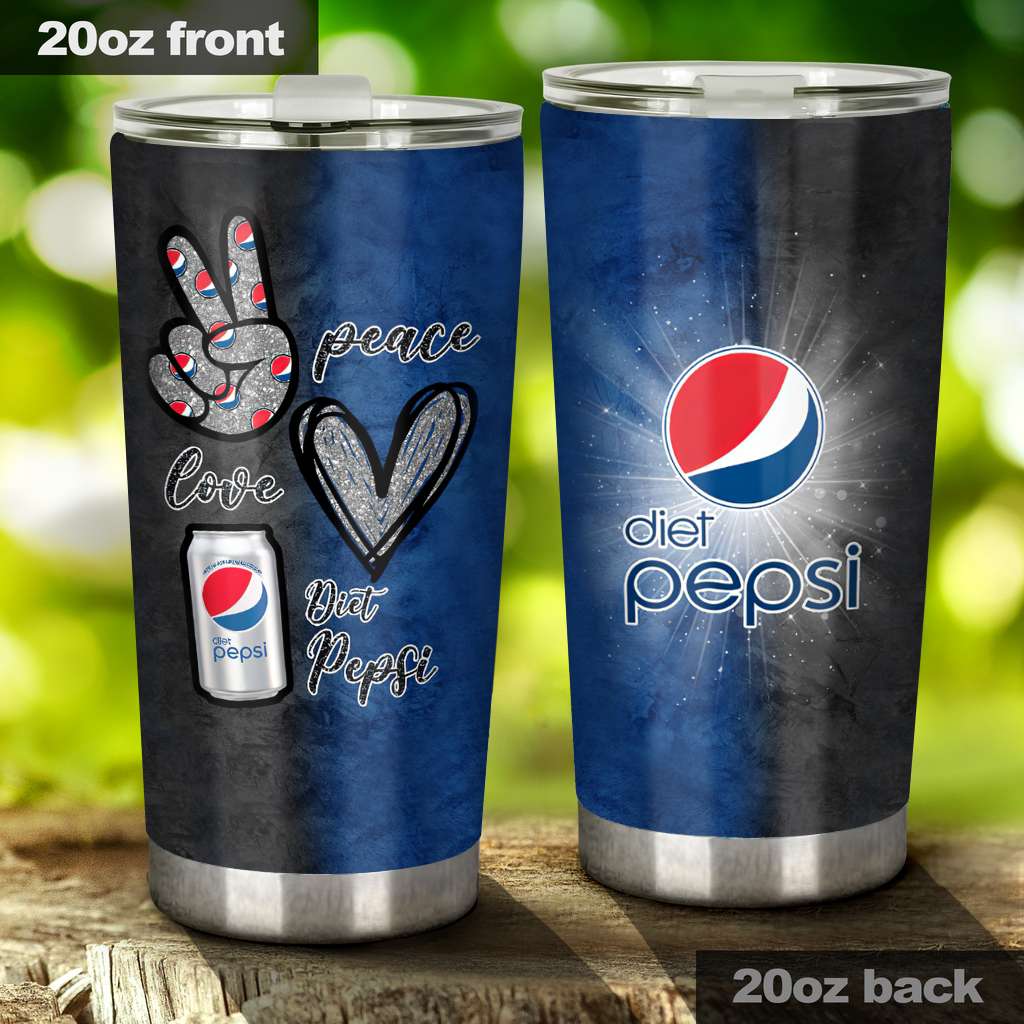 Peace Love Blue Soft Drink Tumbler 0223