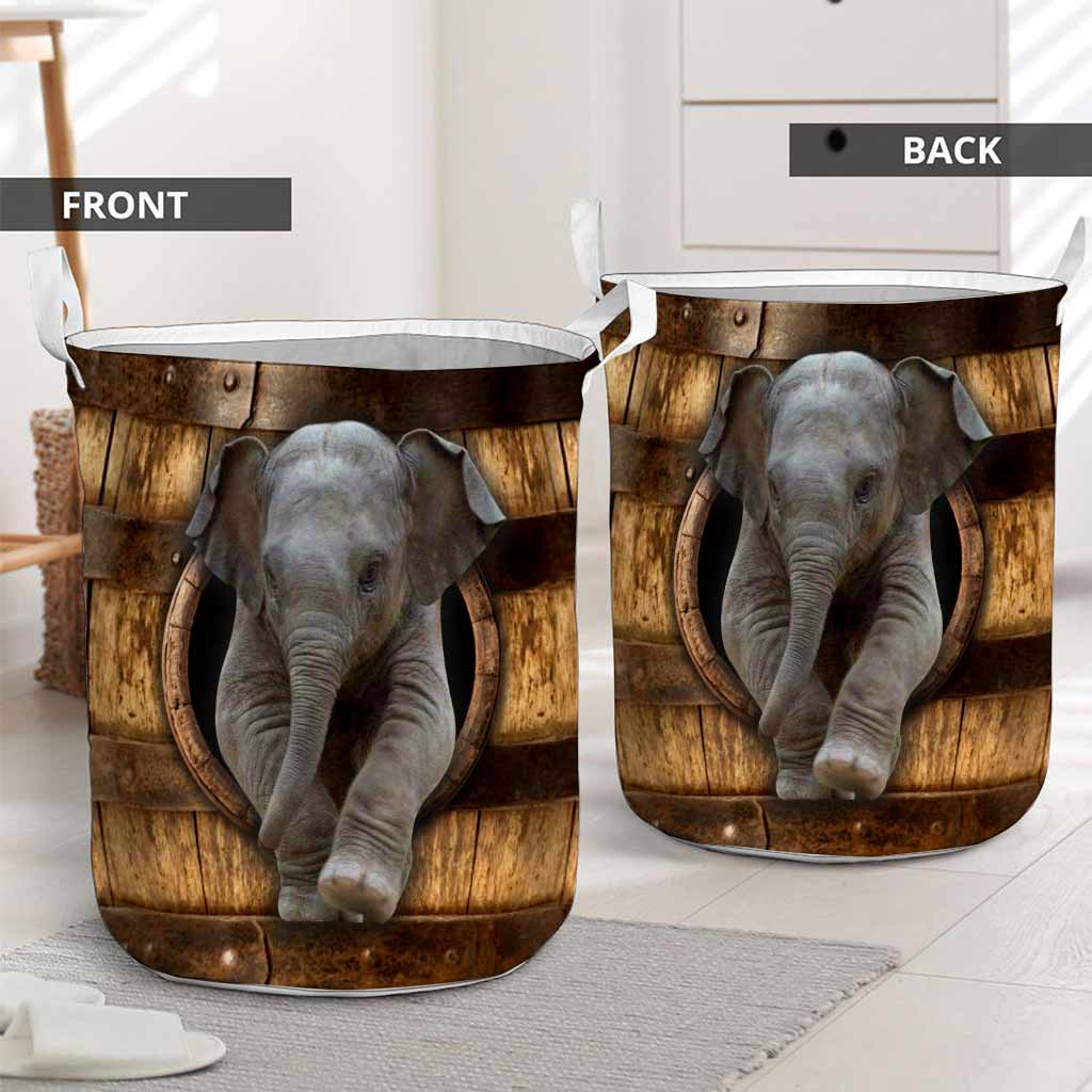 Peeking Elephant Elephant Laundry Basket 0622