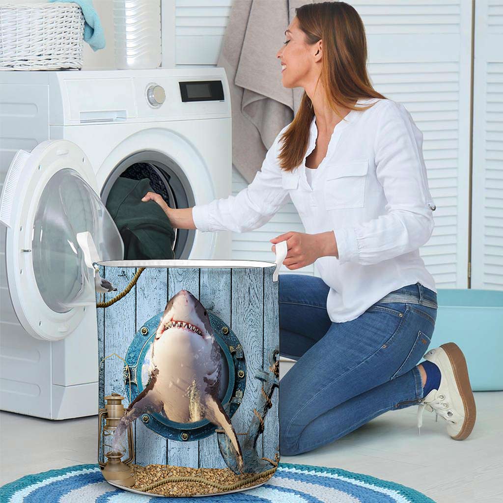 Ocean King Shark Laundry Basket 0622