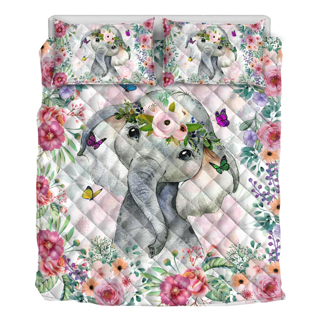 Cute Elephant Elephant  Quilt Set 0622