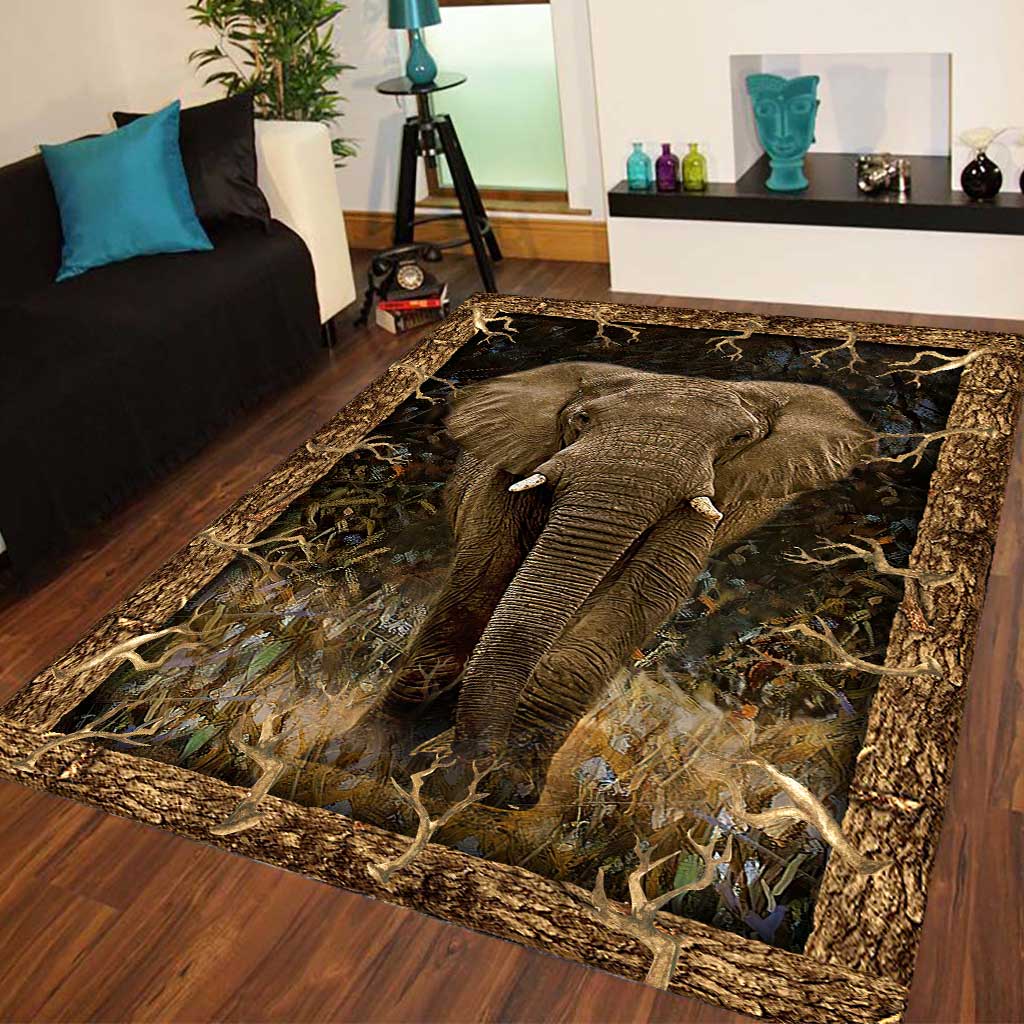 Elephant In The Forest Elephant Rug 0622