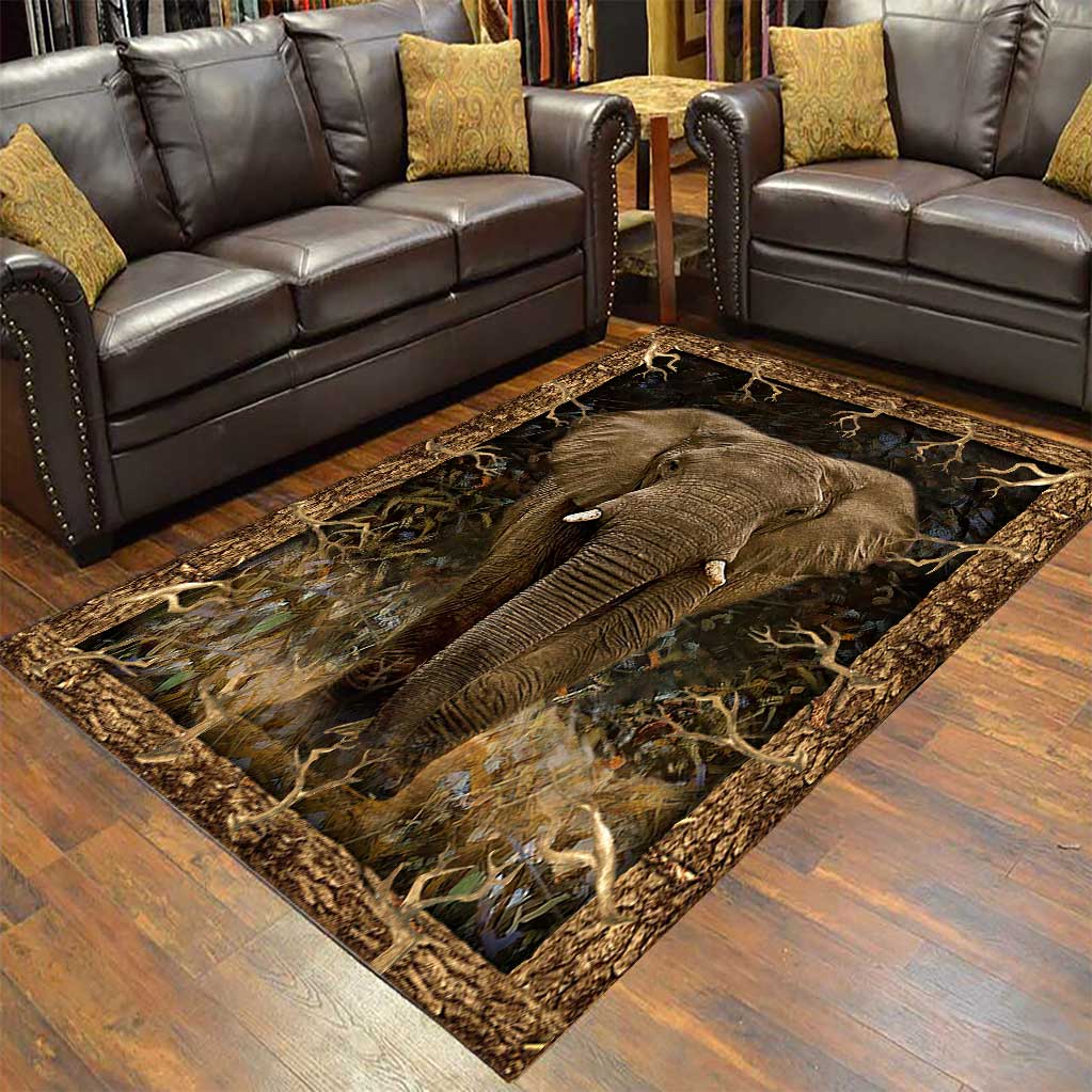 Elephant In The Forest Elephant Rug 0622