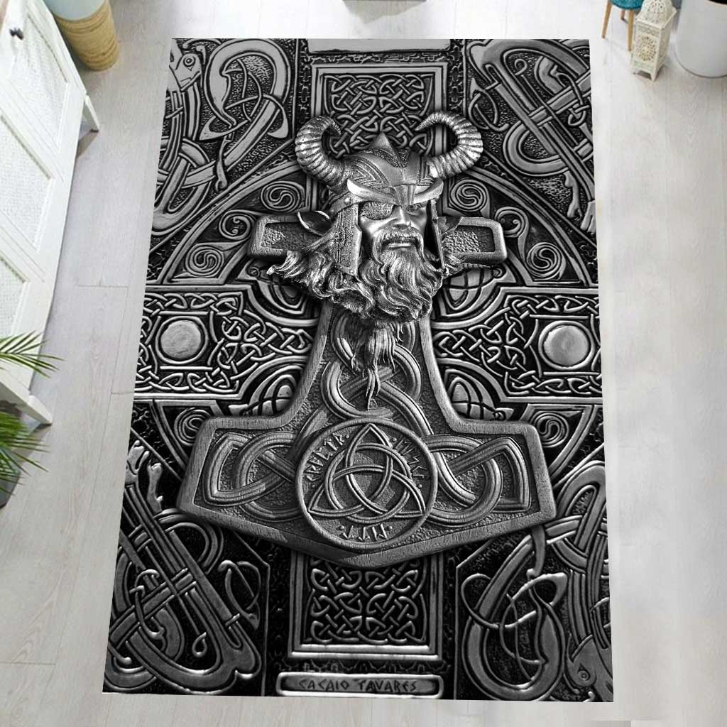 Odin Metal Pattern Print Viking Rug 0622